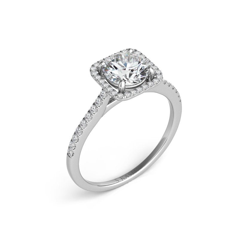 White Gold Halo Engagement Ring