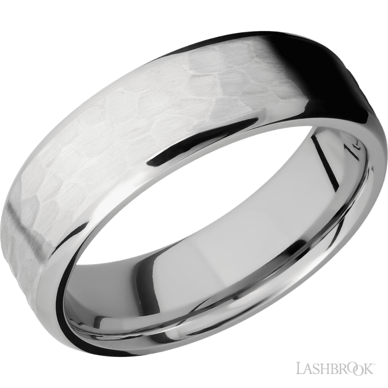 7 mm wide Beveled Cobalt Chrome band.