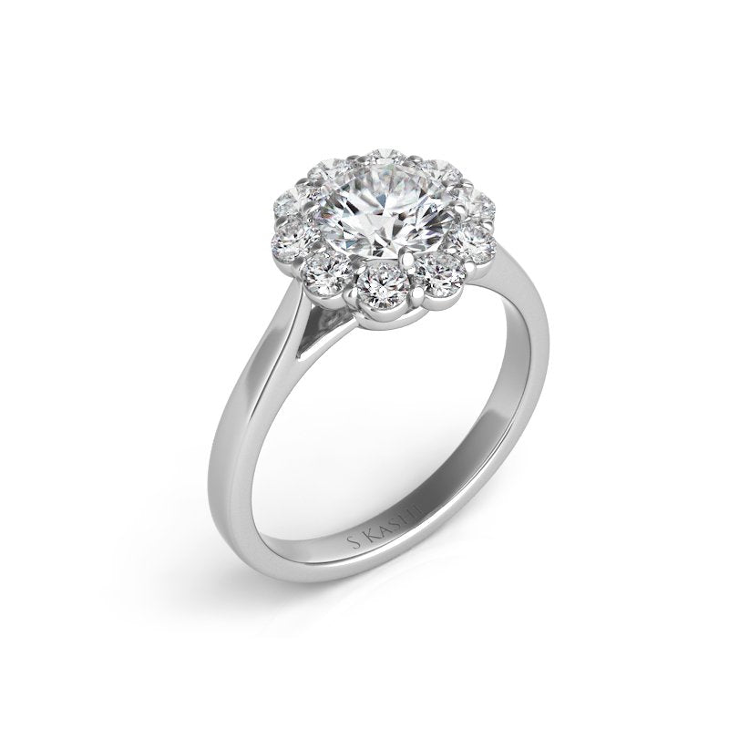 White Gold Halo Engagement Ring