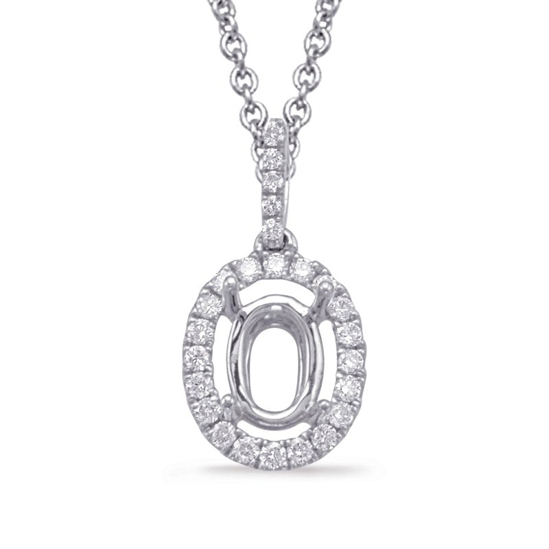 Diamond Pendant For 6x4mm Oval Center