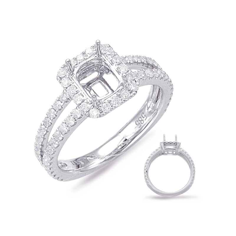 White Gold Halo Engagement Ring