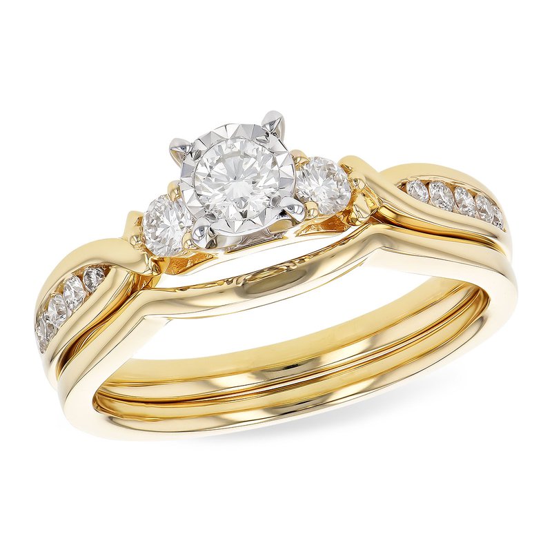 14KT Gold Two-Piece Wedding Set