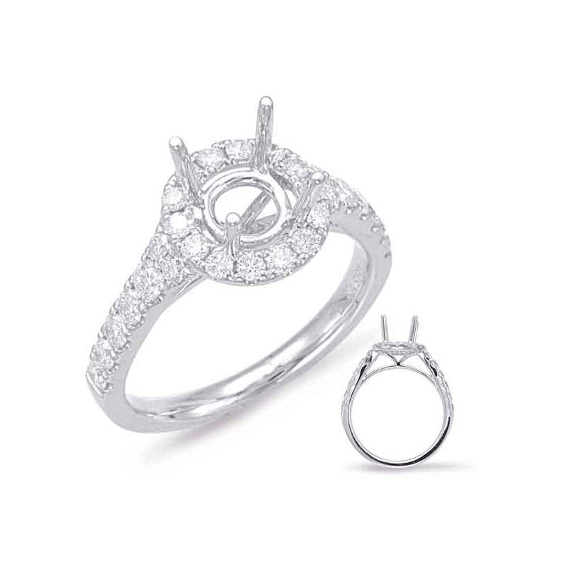 White Gold Halo Engagement Ring