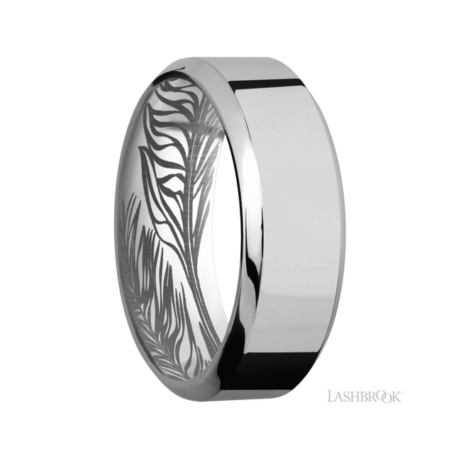 8 mm wide High Bevel Titanium band.