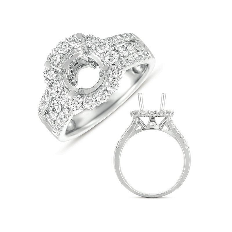 White Gold Halo Engagement Ring