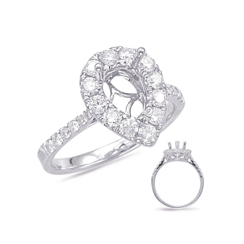 White Gold Halo Engagement Ring