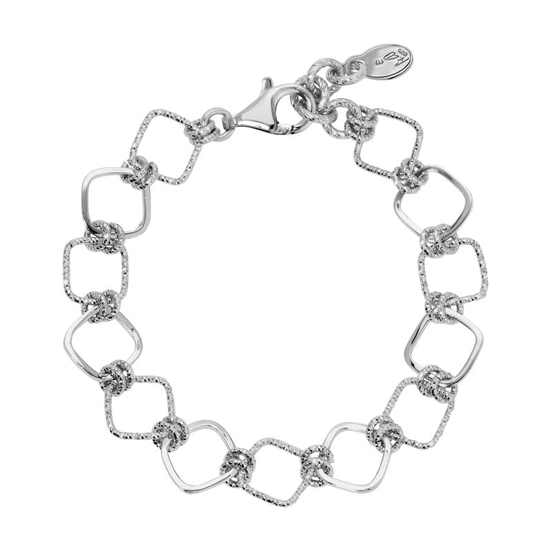 Sterling Silver Square Links Bracelet