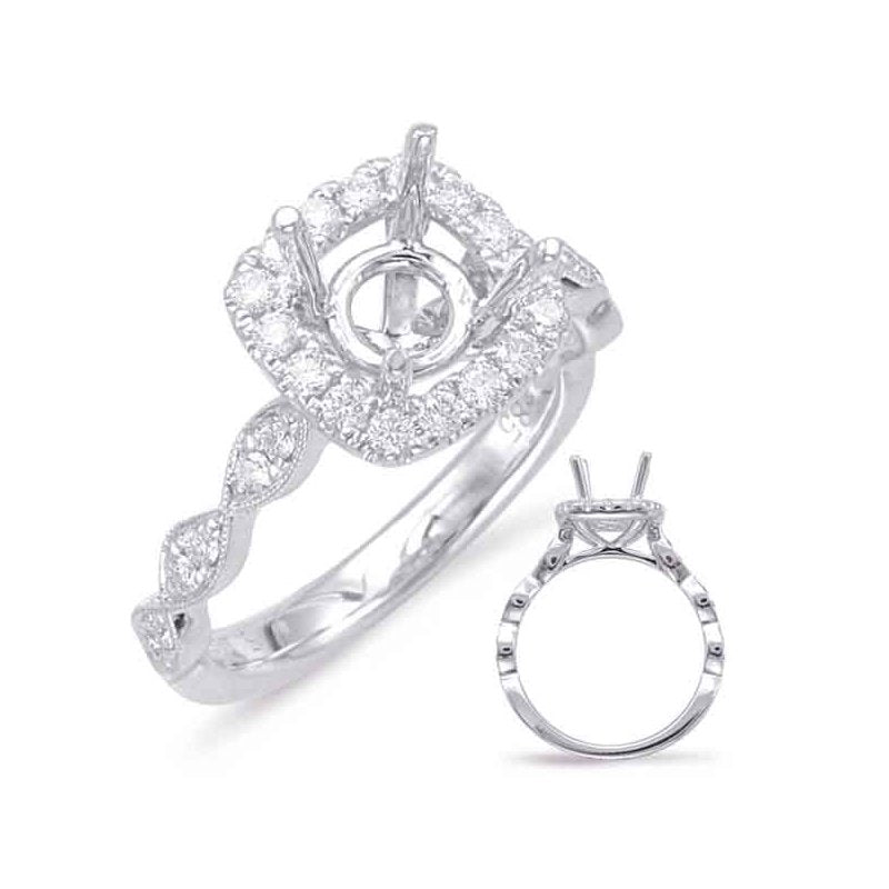 White Gold Halo Engagement Ring