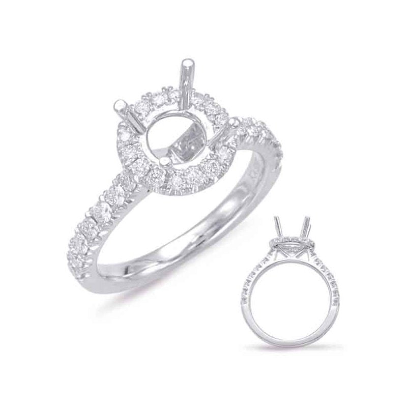 White Gold Halo Engagement Ring