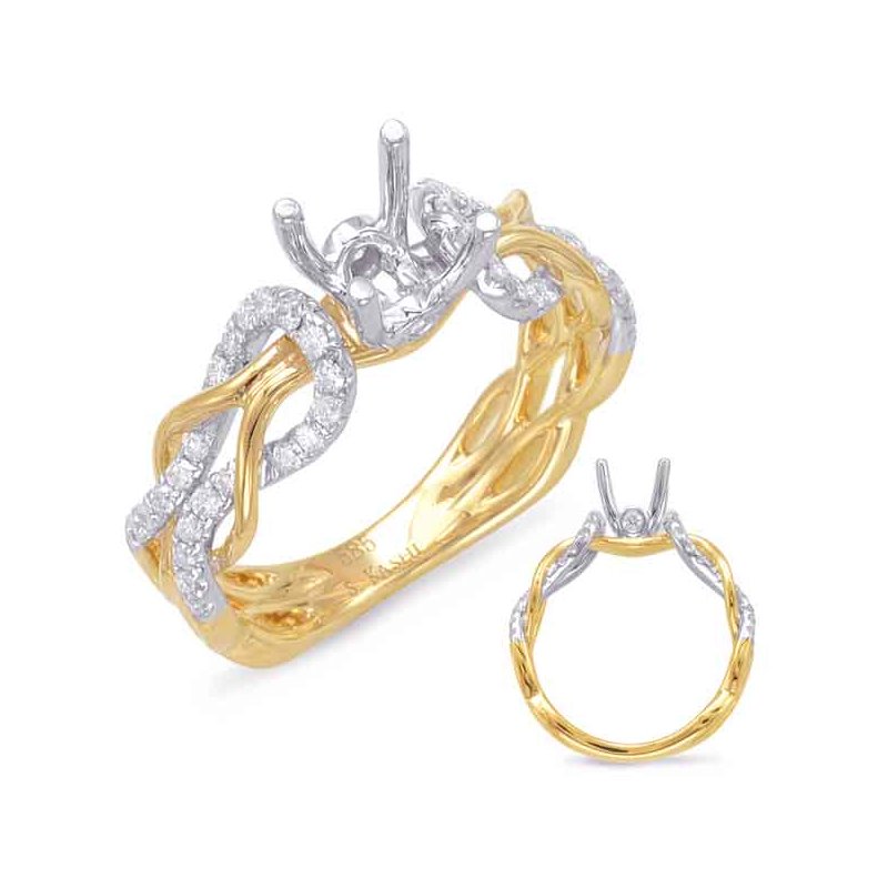 White & Yellow Gold Engagement Ring