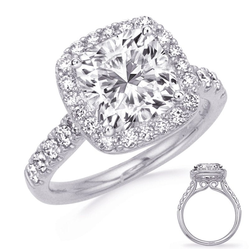 White Gold Halo Engagement Ring