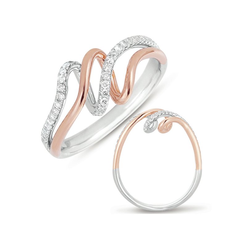 Rose & White Gold Diamond Fashion Ring