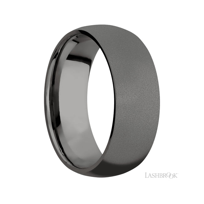 8 mm wide Domed Tantalum Noir band.