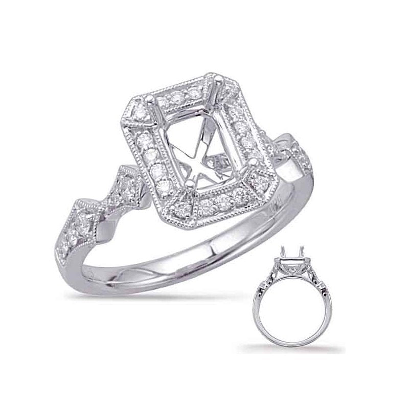 White Gold Halo Engagement Ring
