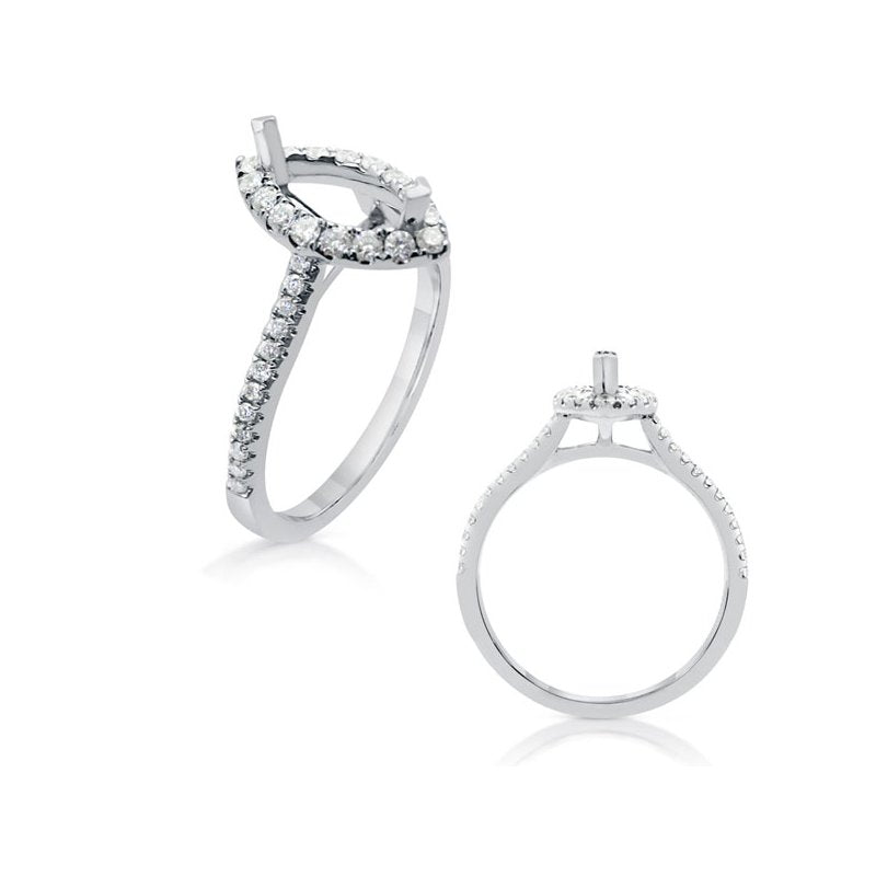White Gold Halo Engagement Ring