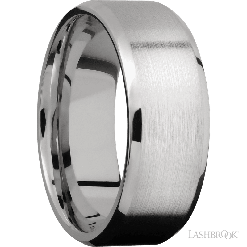 8 mm wide Beveled Cobalt Chrome band.