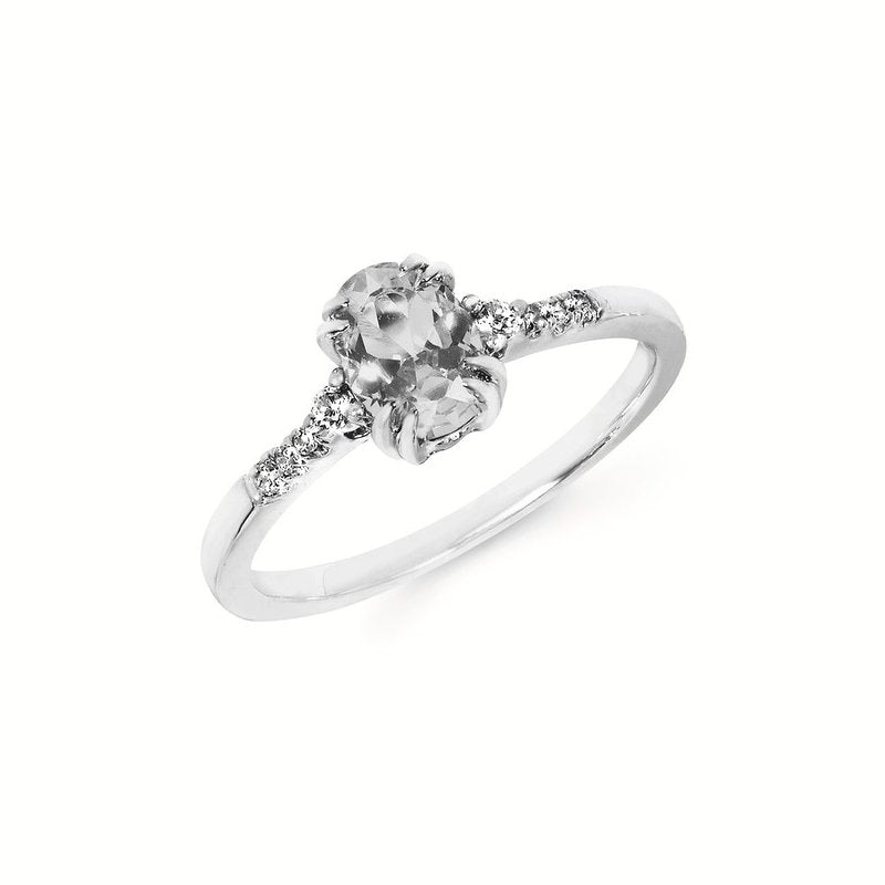 0.09Ctw Diamond & Citrine Birthstone Ring