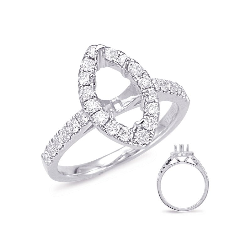 White Gold Halo Engagement Ring