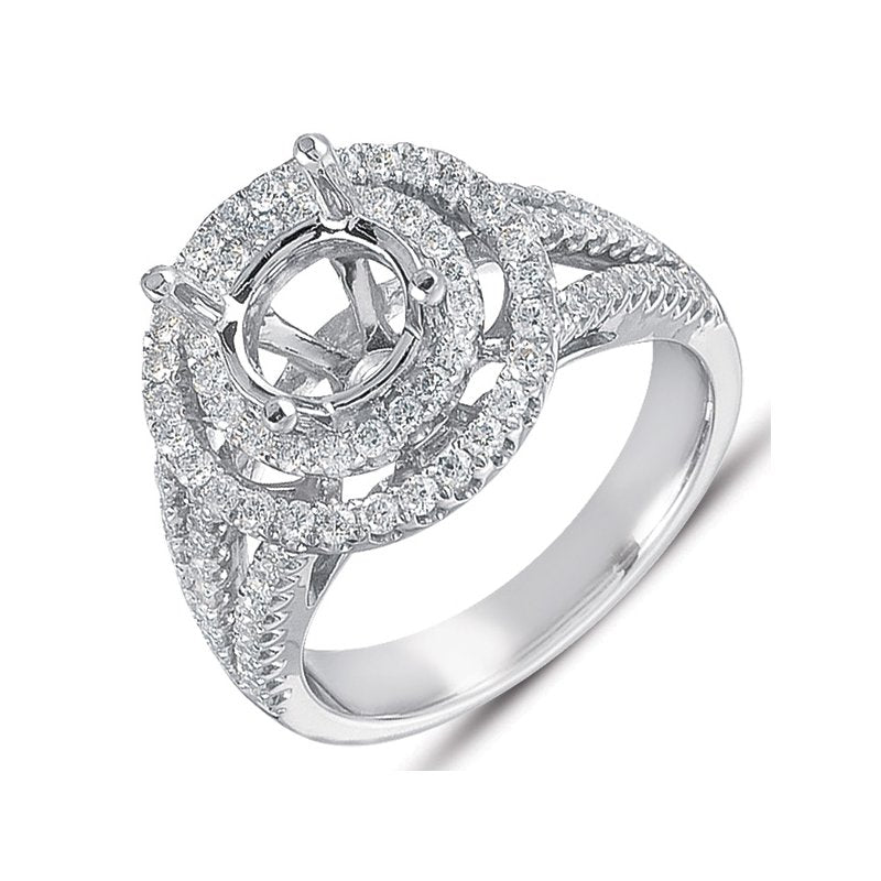 White Gold Pave Engagement Ring