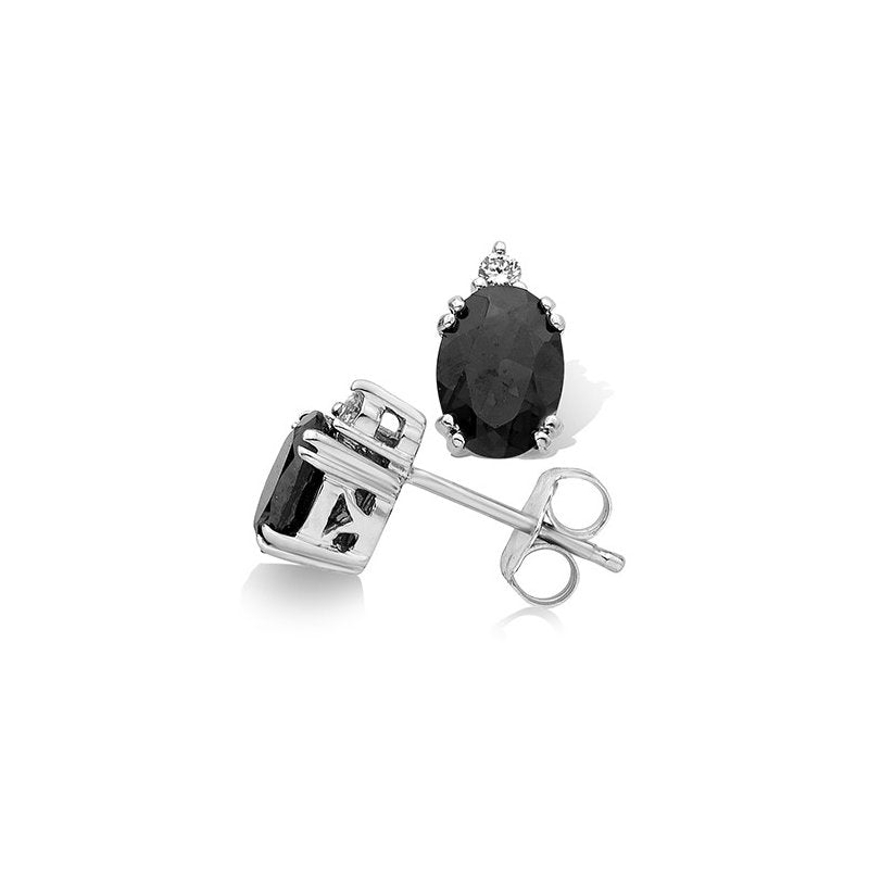 0.04Ctw Diamond & Garnet Birthstone Earrings