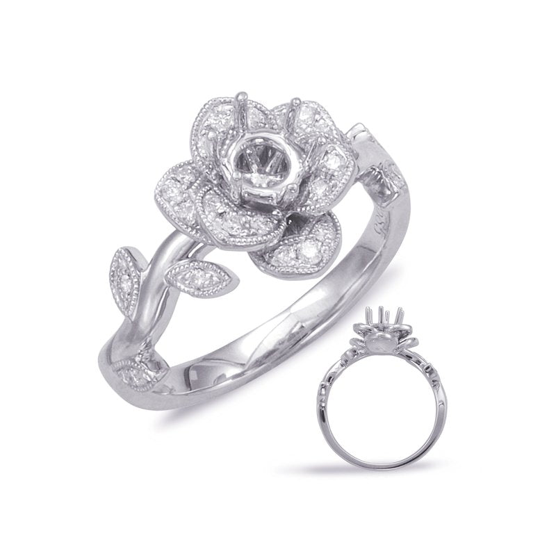 White Gold Halo Engagement Ring