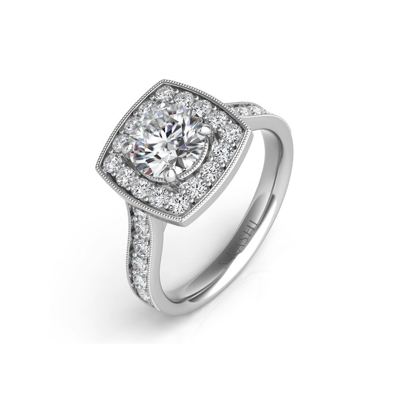 White Gold Halo Engagement Ring