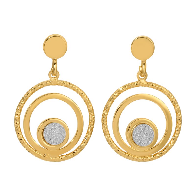 Sterling Silver + Yellow Gold Plated Applique Circle Reverie Earrings