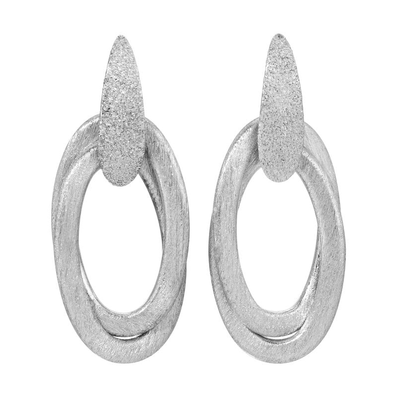 Sterling Silver Double Oval Earrings