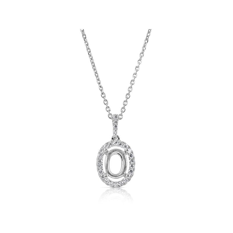 Diamond Pendant For 7x5mm Oval Center