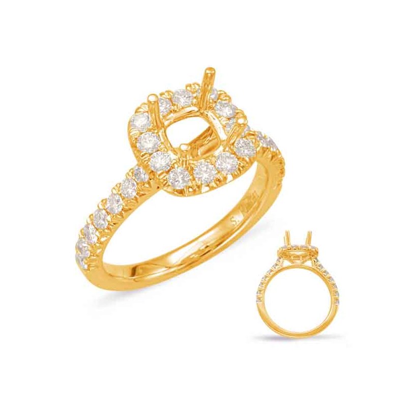 Yellow Gold Halo Engagement Ring