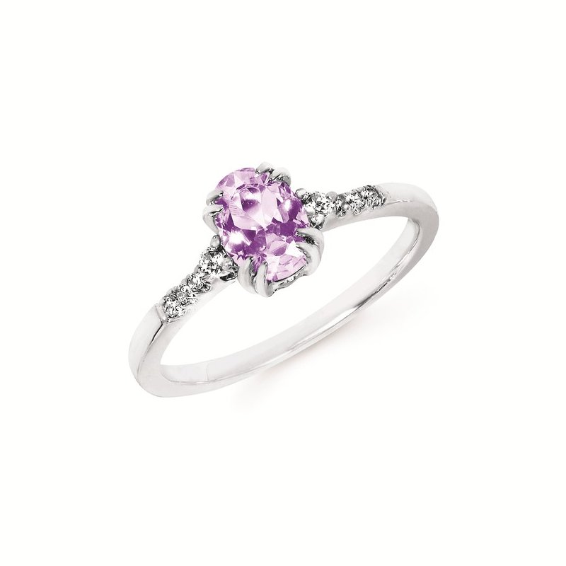 0.09Ctw Diamond & Created Alexandrite Birthstone Ring