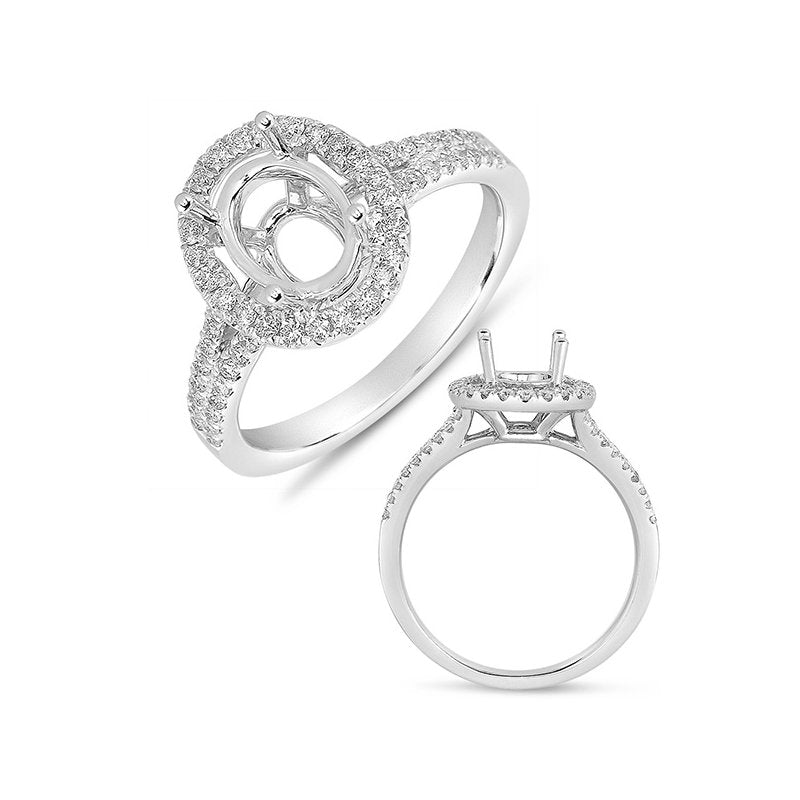 White Gold Halo Engagement Ring