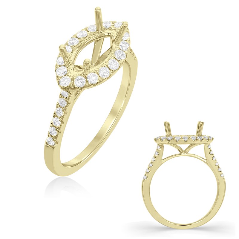 Yellow Gold Halo Engagement Ring