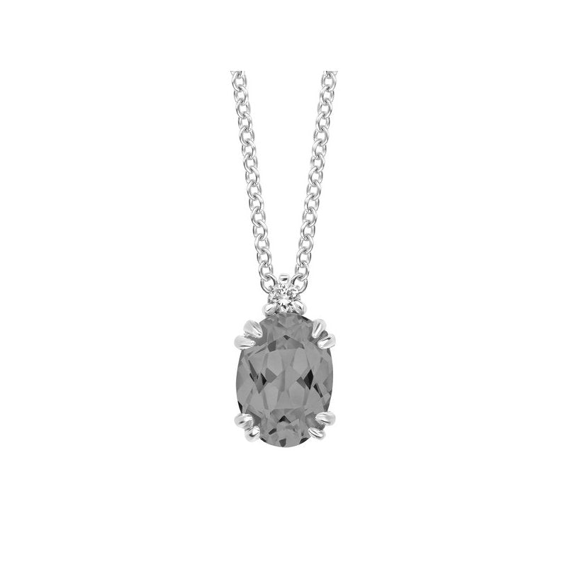 0.02Ctw Diamond & Citrine Birthstone Pendant