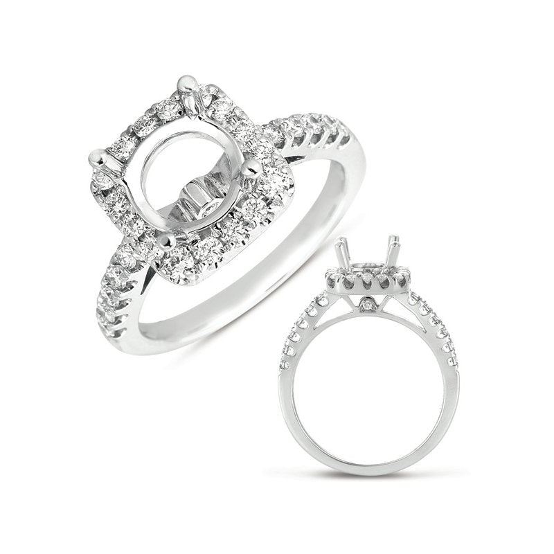 White Gold Halo Engagement Ring