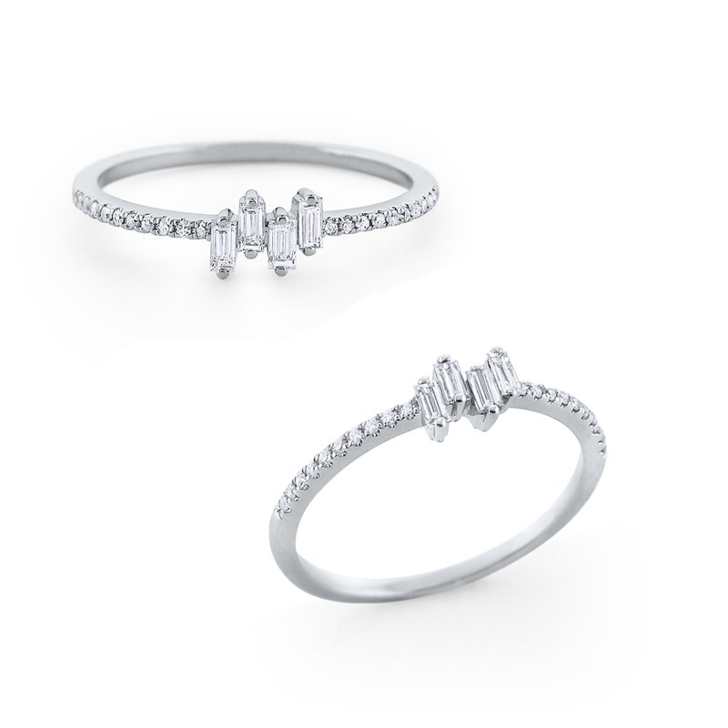 14K Diamond Mosaic Stack Ring