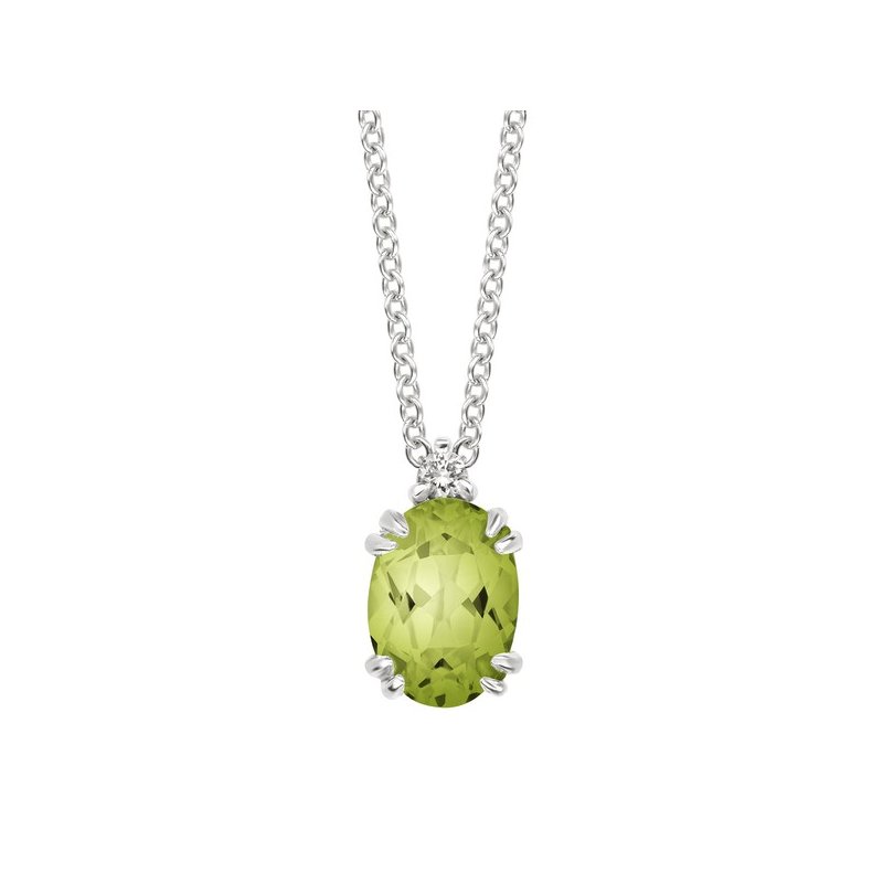 0.02Ctw Diamond & Peridot Birthstone Pendant