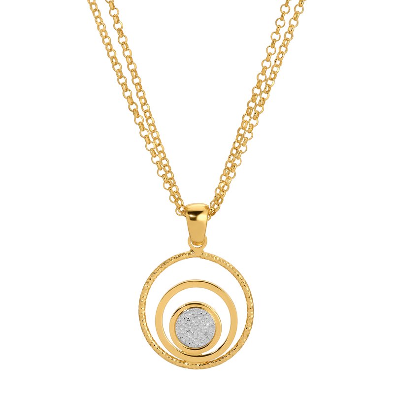 Sterling Silver + Yellow Gold Plated Applique Circle Reverie Necklace