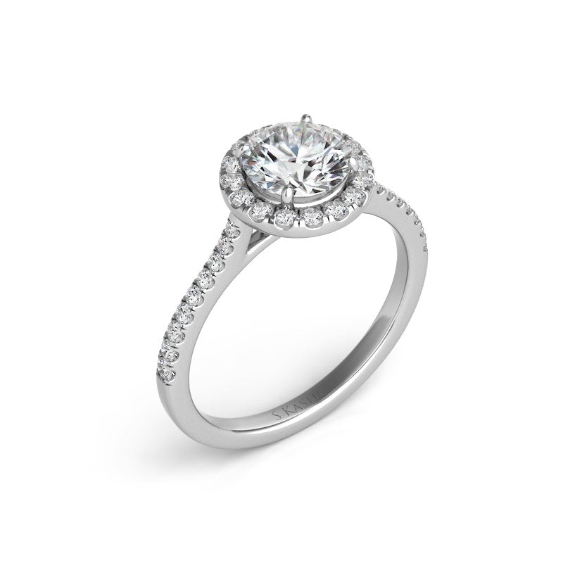 White Gold Halo Engagement Ring