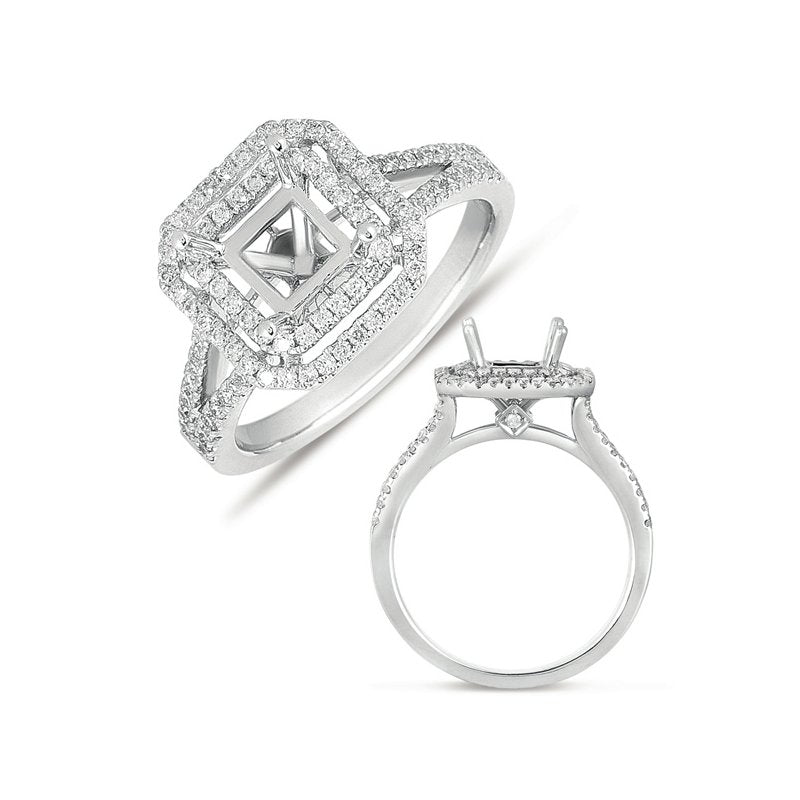 White Gold Halo Engagement Ring