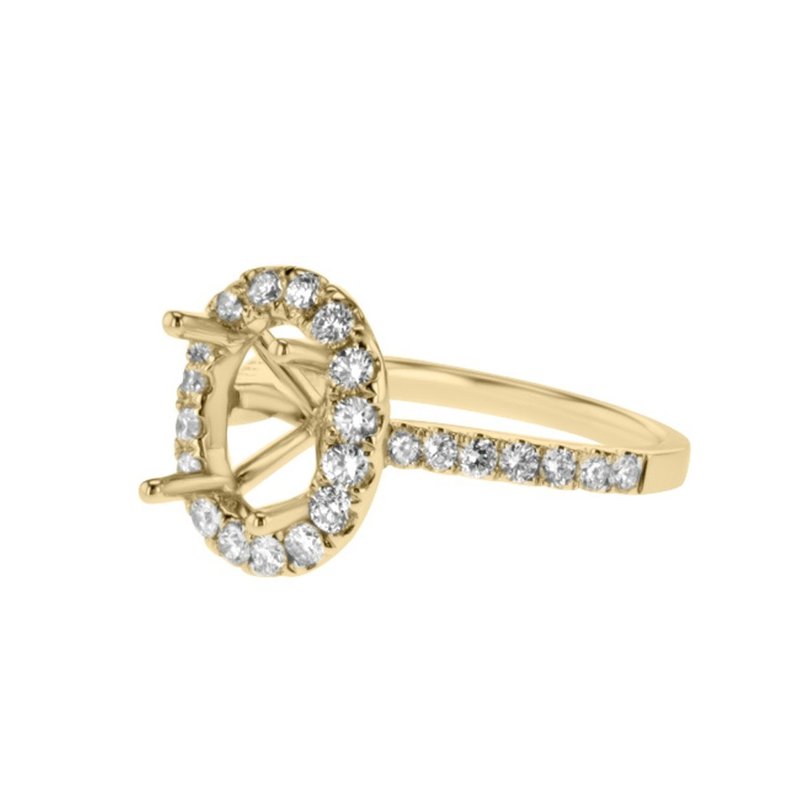Yellow Gold Halo Engagement Ring