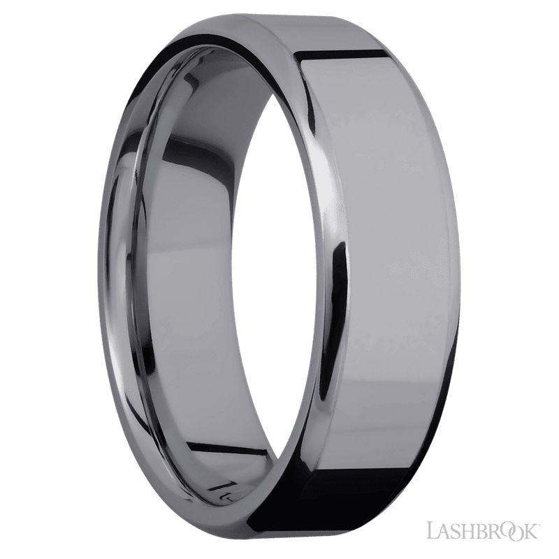 7 mm wide Beveled Tantalum band.