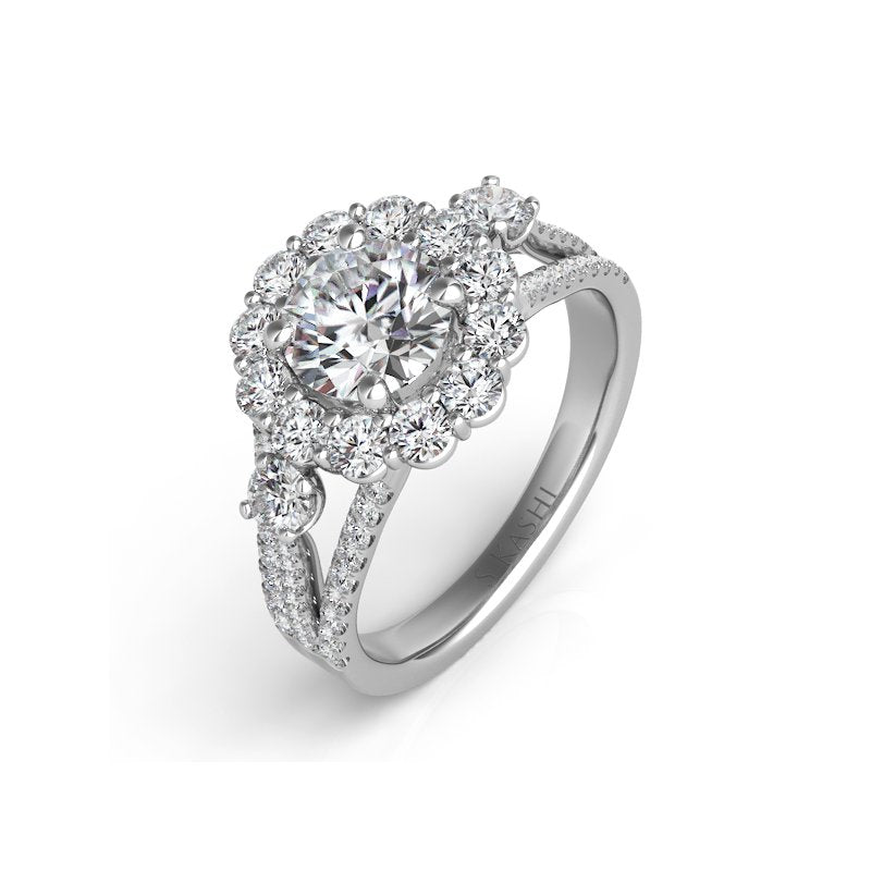 White Gold Halo Engagement Ring