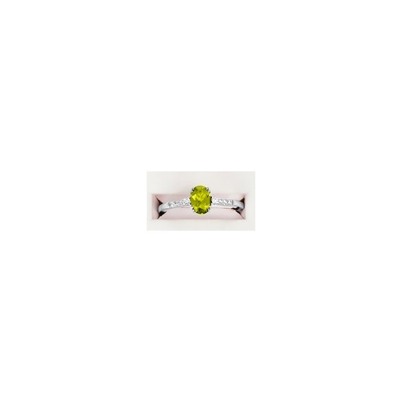 0.09Ctw Diamond & Peridot Birthstone Ring