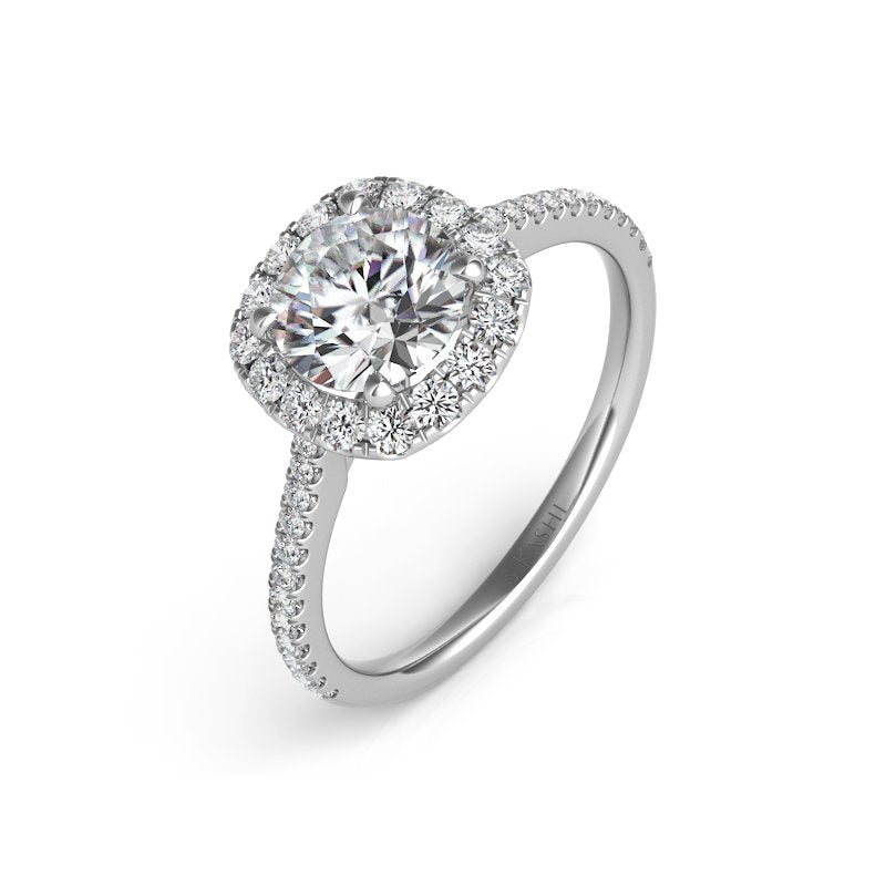 White Gold Halo Engagement Ring